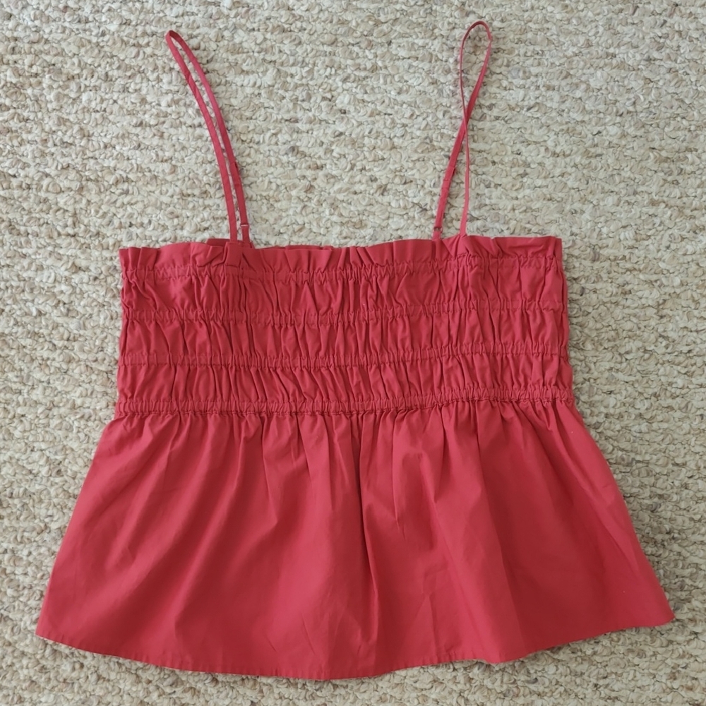 American Eagle Outfitters Red Smocked Camisole